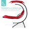 Best Choice Products Hanging Curved Chaise Lounge Chair Swing for Backyard, Patio w/ Pillow, Shade, Stand